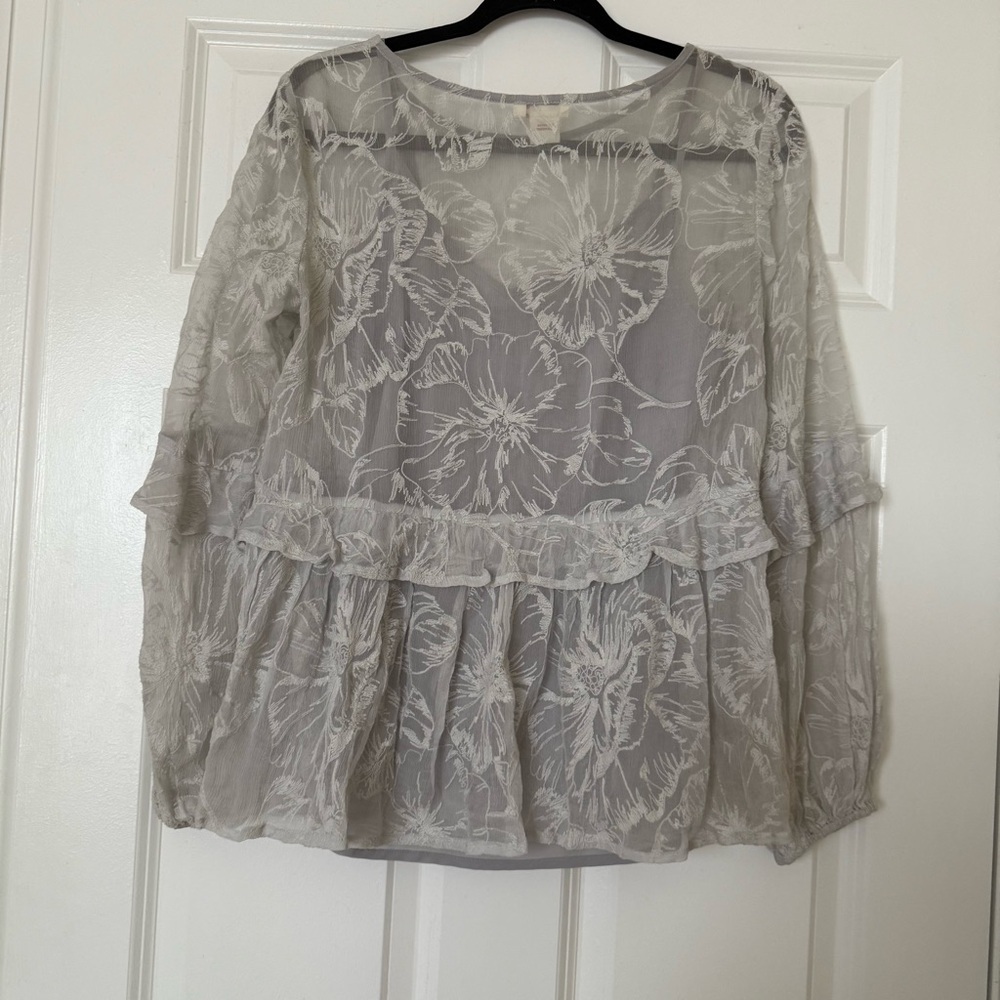 Sundance Silk Sheer Floral Boho Blouse Size XS - Picture 2 of 8